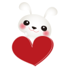 白うさぎ赤いハート