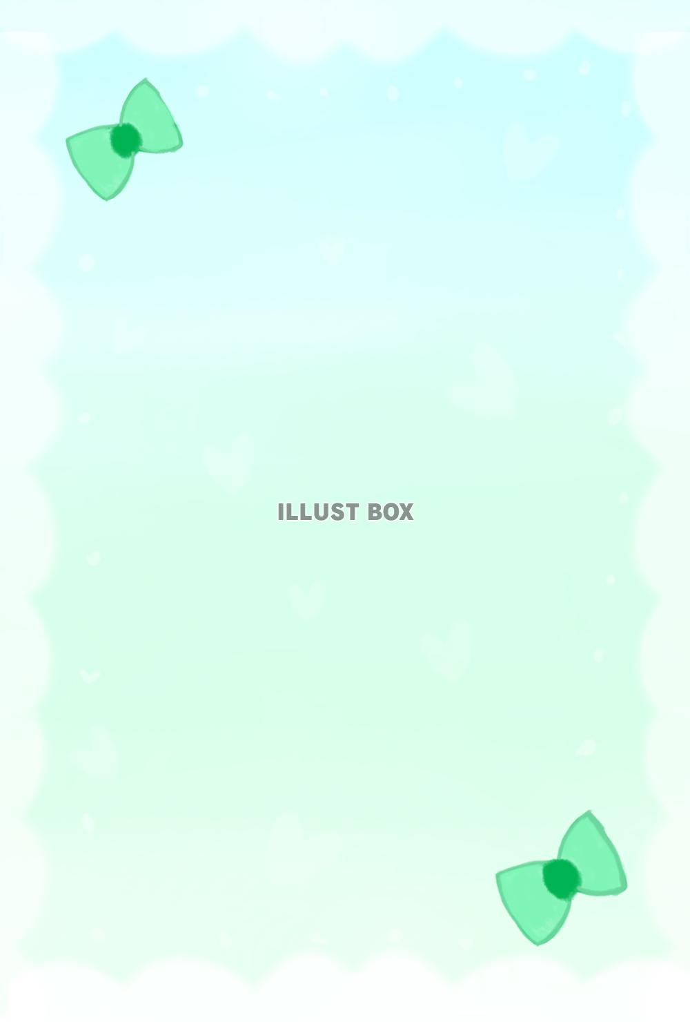 ふんわりリボン（グリーン×ブルー）