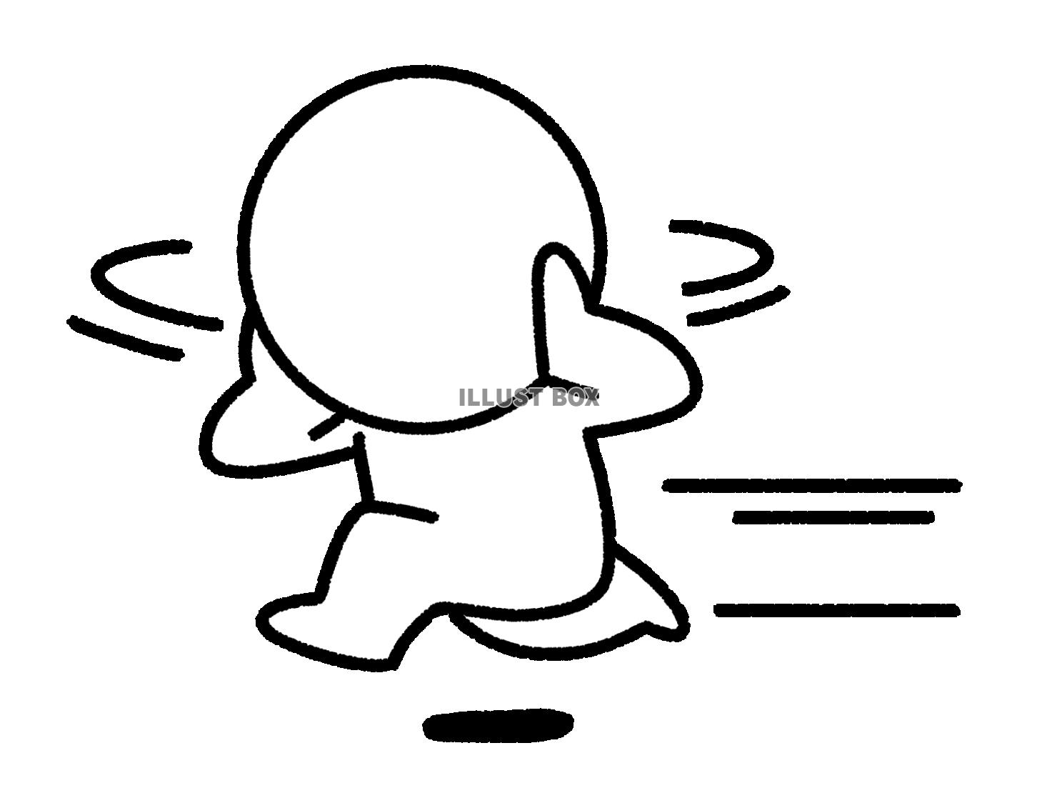 首を振りながら走る棒人間