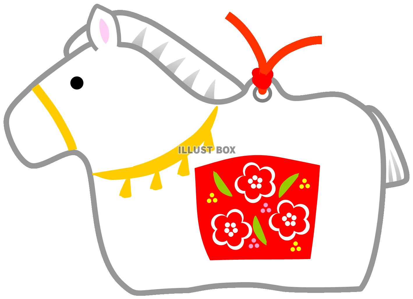 うまの土鈴　白（午年年賀状素材）