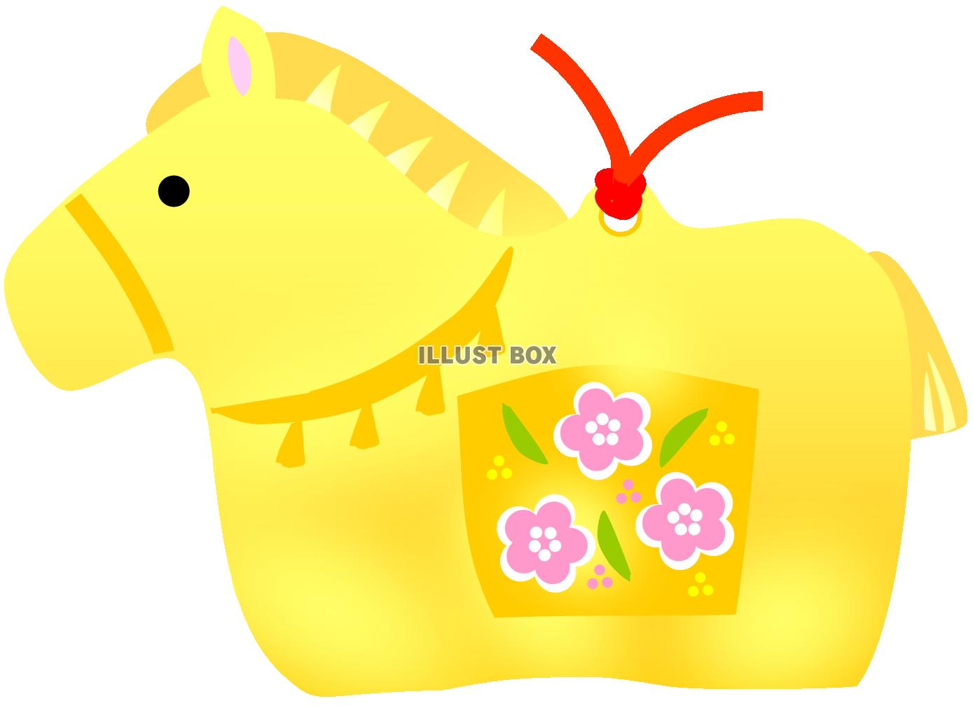 うまの土鈴　金（午年年賀状素材）