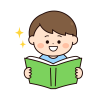 本を読む男の子　キラキラ