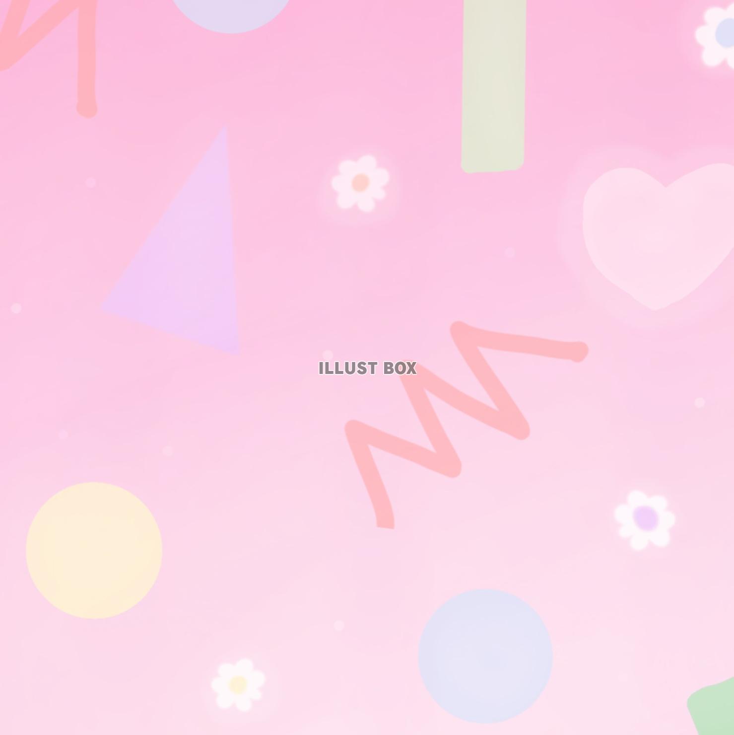 ゆめかわポップ正方形(⁠ピンク⁠)