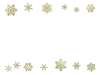 ゴールド雪の結晶フレーム　透過png