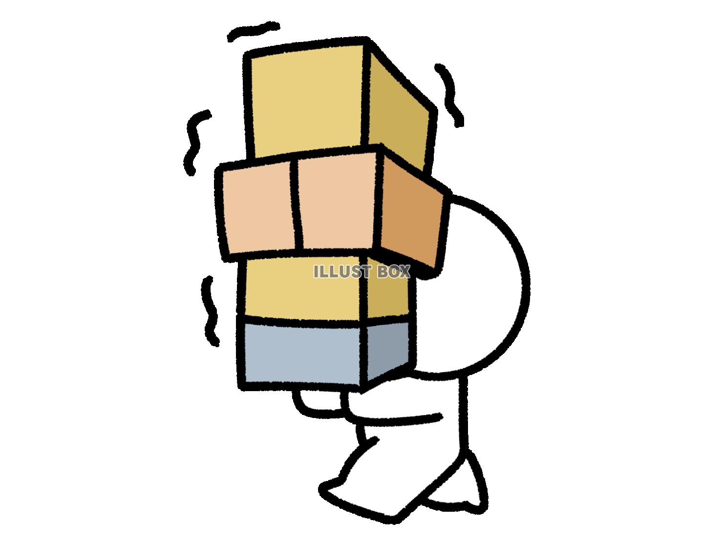 沢山の荷物を運ぶ棒人間