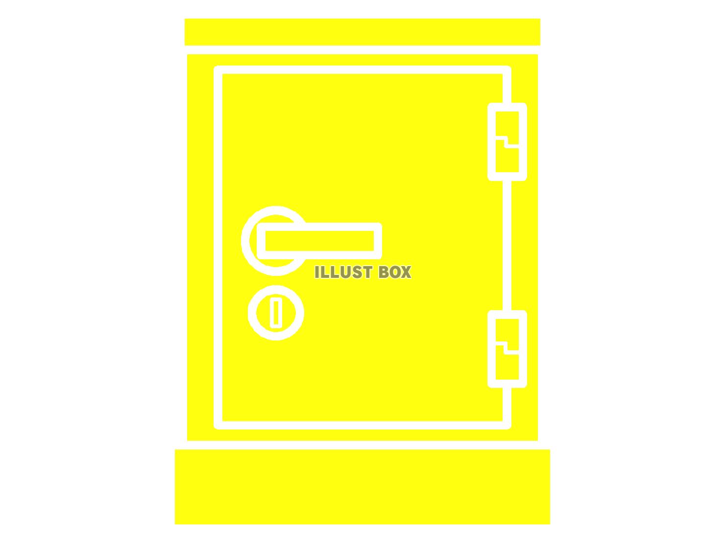 黄色の金庫のシルエット