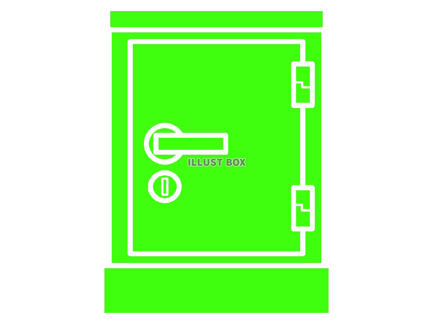 緑色の金庫のシルエット