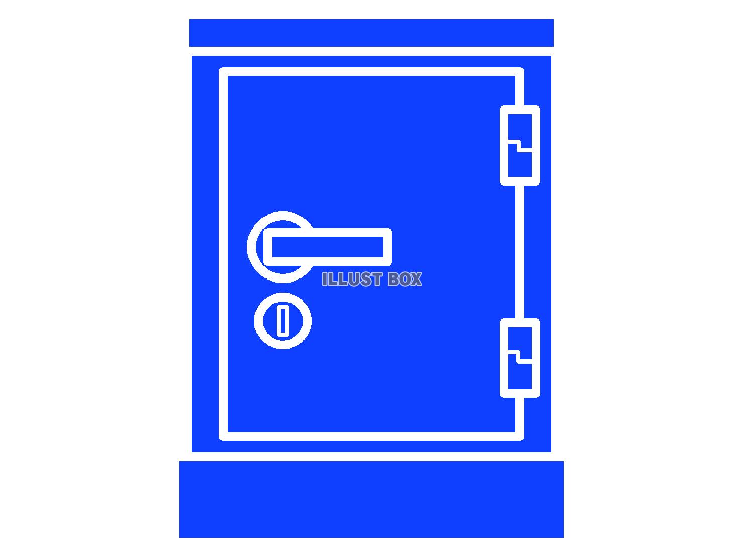 青色の金庫のシルエット