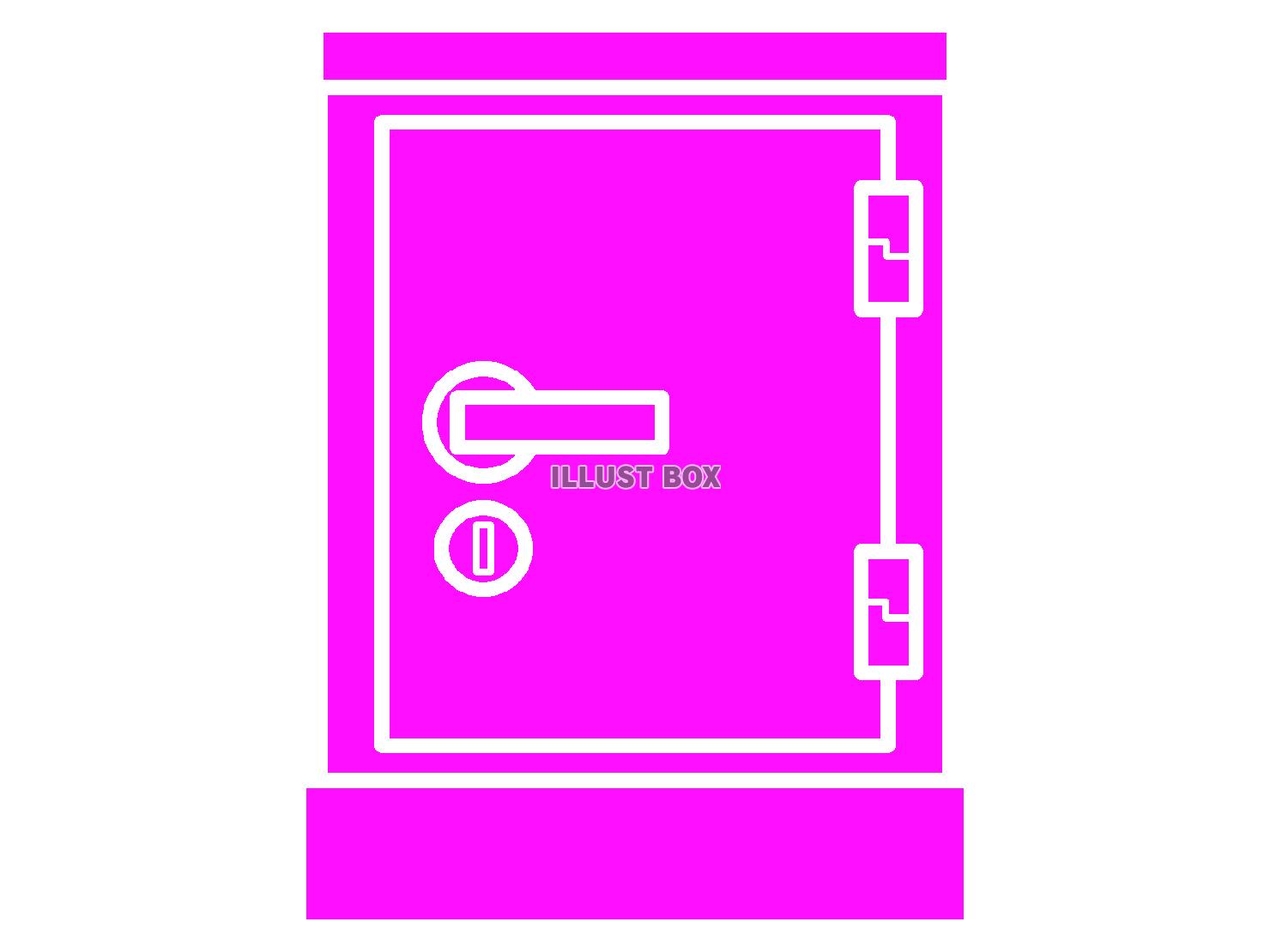 紫色の金庫のシルエット