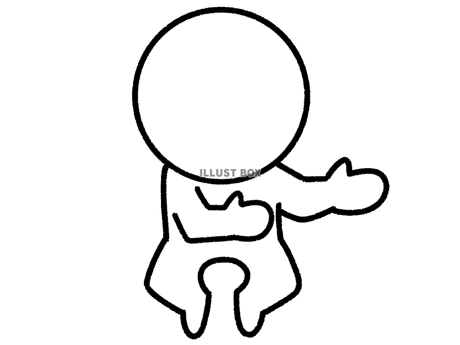 どすこいポーズで案内する棒人間