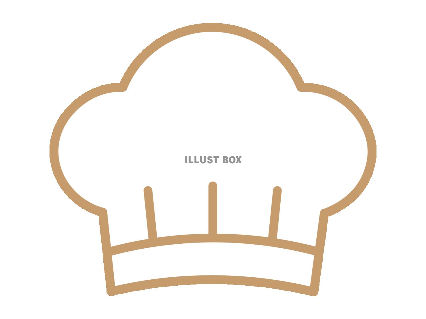 コック帽のアイコン（シェフハット）