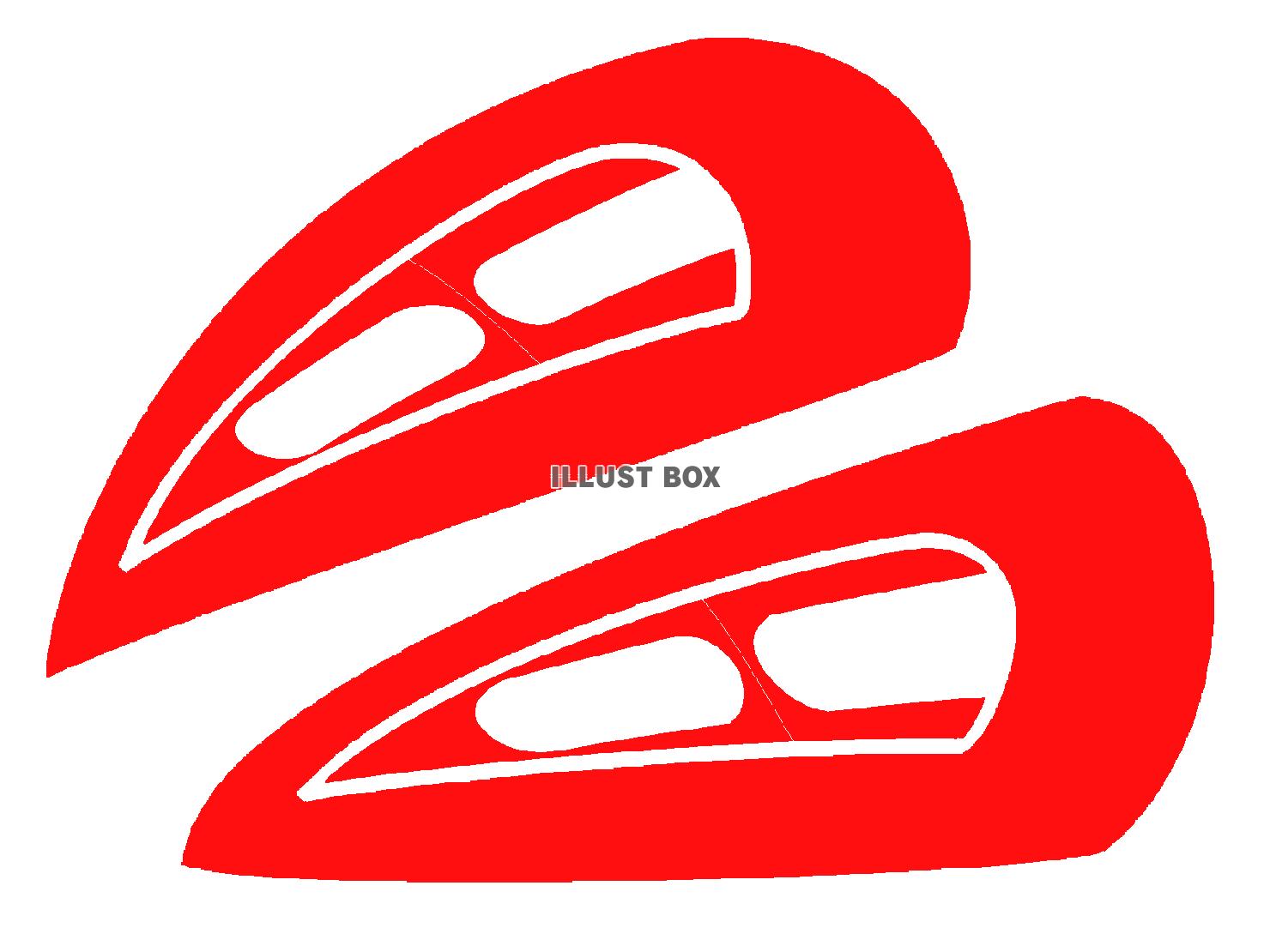 赤色のヘアピンのシルエット