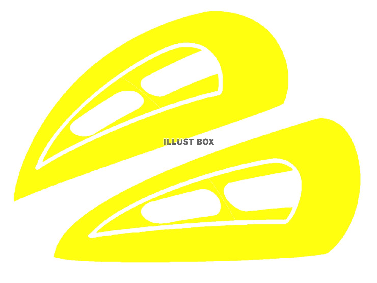 黄色のヘアピンのシルエット