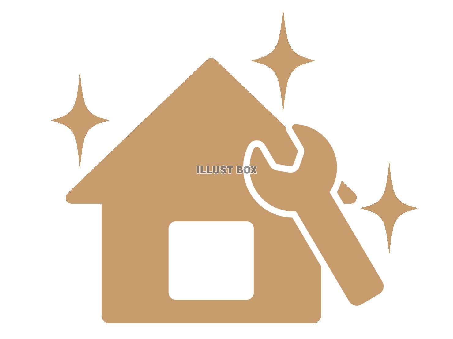 家のリフォームの工事のシルエット