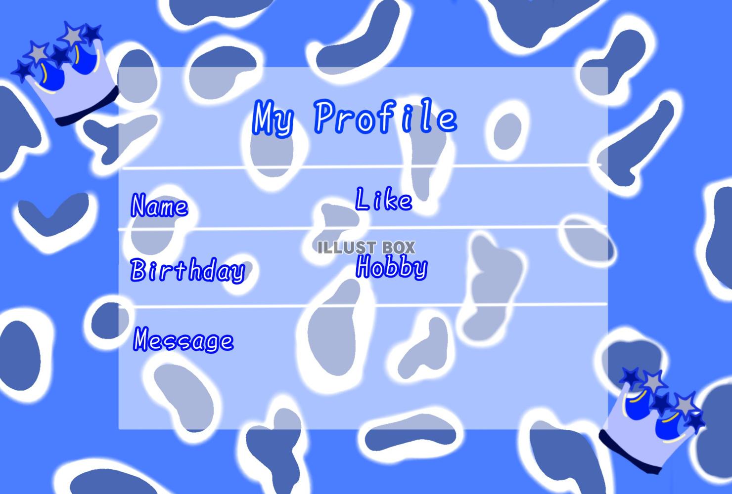 アニマル柄プロフィール帳(⁠ブルー⁠)