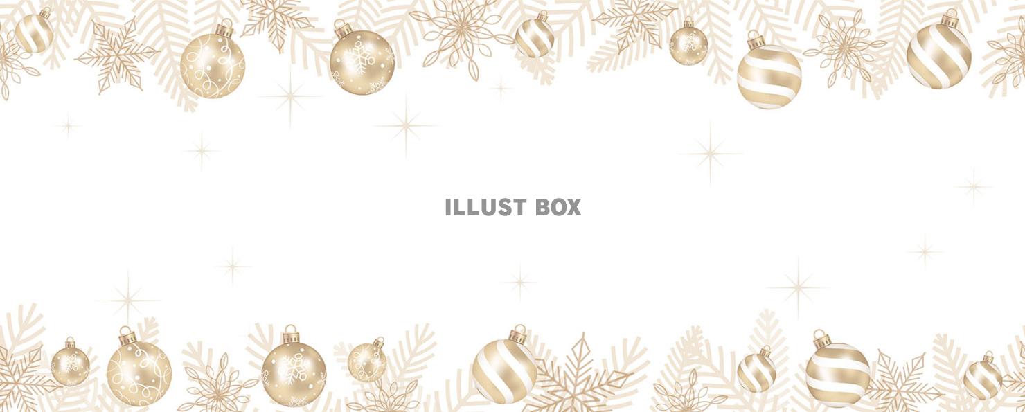 クリスマスボールのシームレスなテキストスペース付き背景