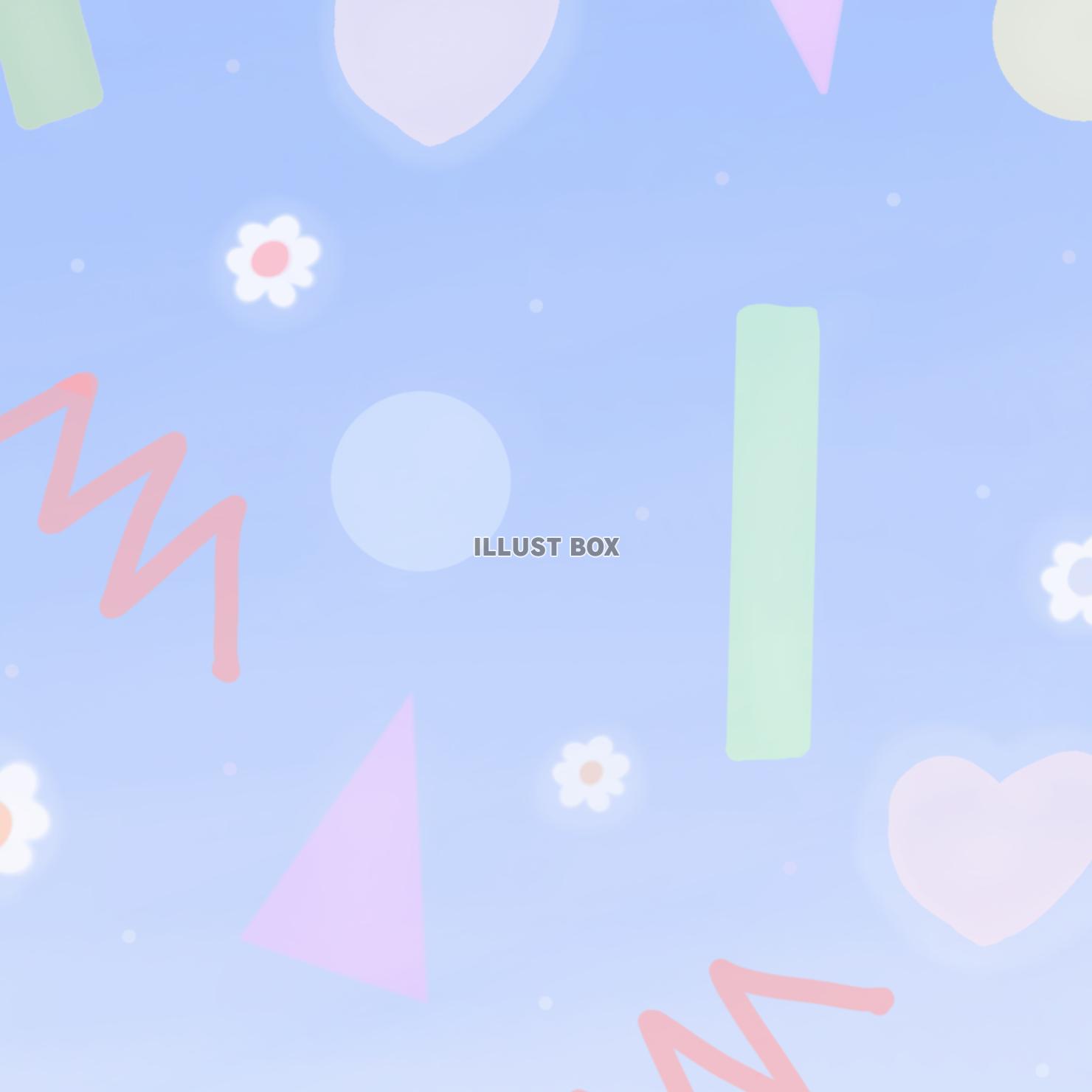 ゆめかわポップ正方形(⁠ブルー⁠)