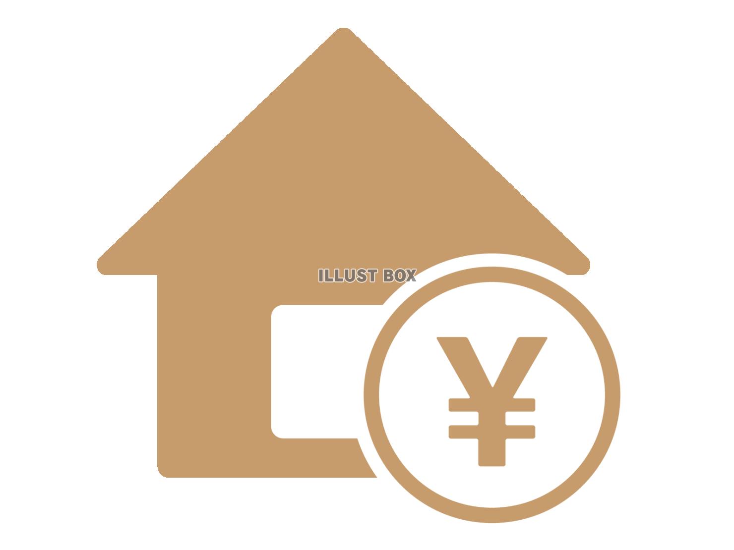 家とお金のシルエット