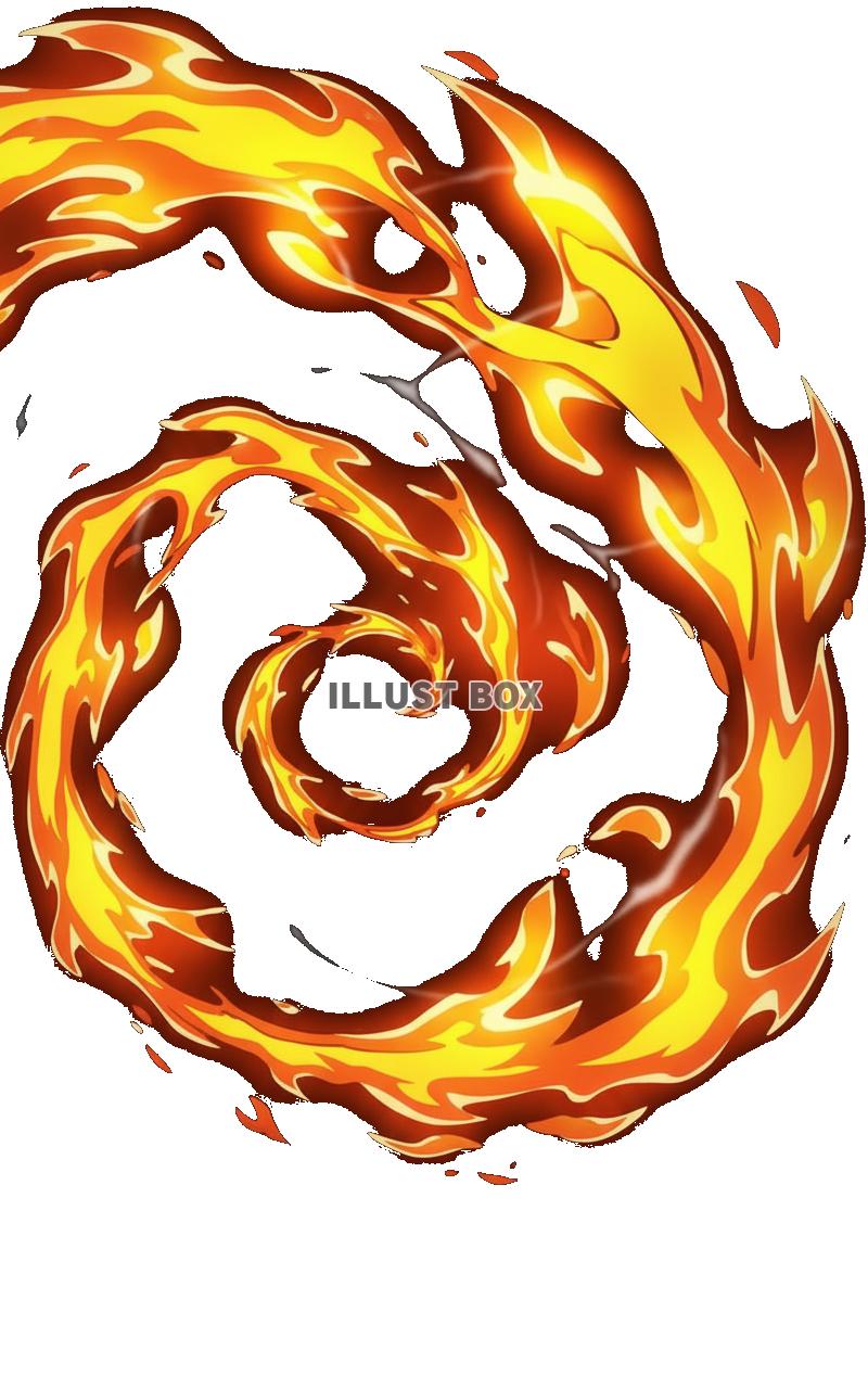 【透過PNG】炎の呼吸風　燃え盛る炎の龍（ドラゴン）のイラス...
