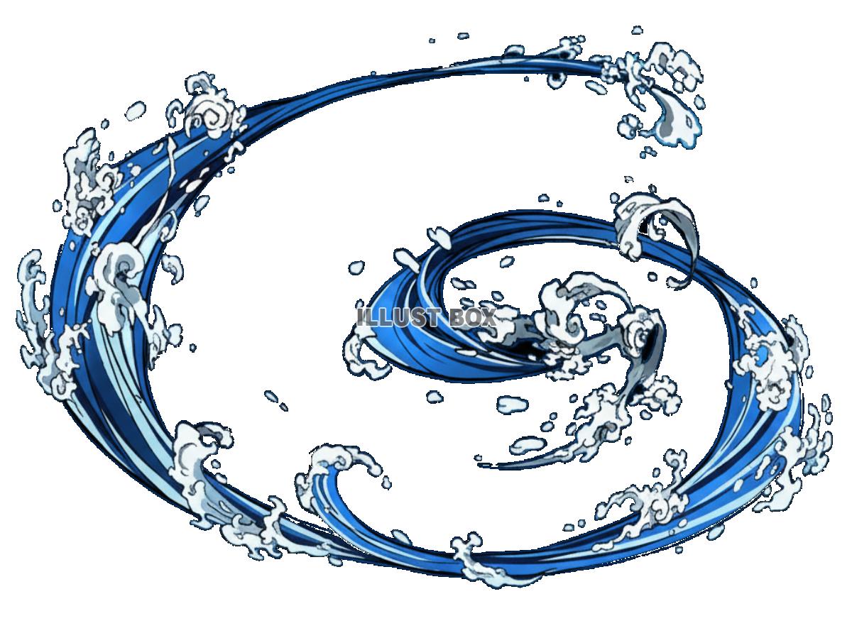 【透過PNG】水の呼吸風　渦潮のように激しく流れる水のエフェ...