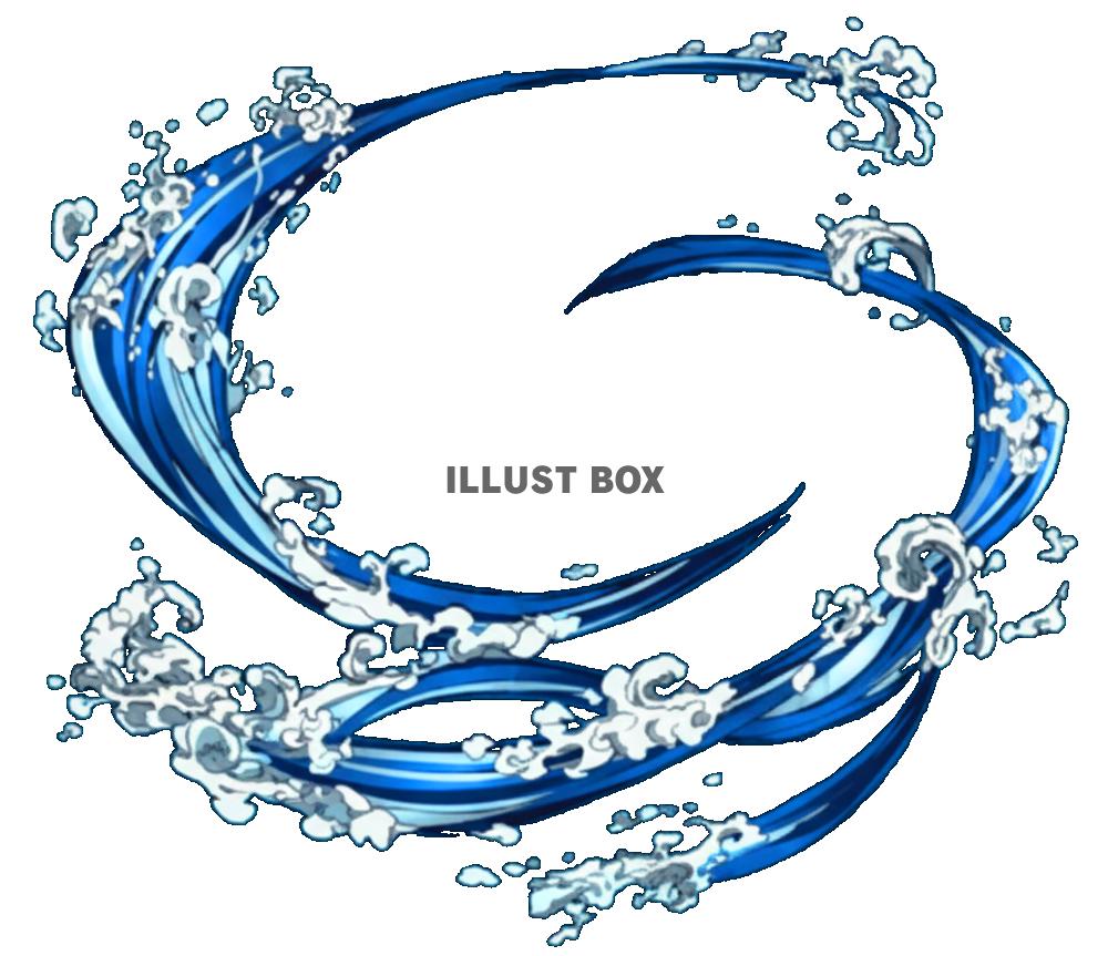 【透過PNG】水の呼吸風　渦潮のように激しく流れる水のエフェ...