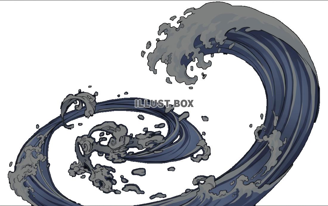 【透過PNG】水の呼吸風　渦潮のように激しく流れる水のエフェ...