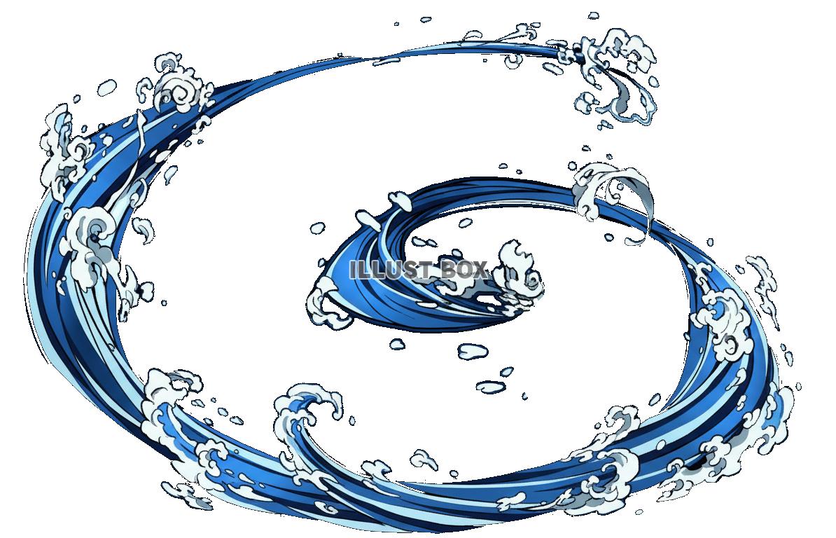 【透過PNG】水の呼吸風　渦潮のように激しく流れる水のエフェ...