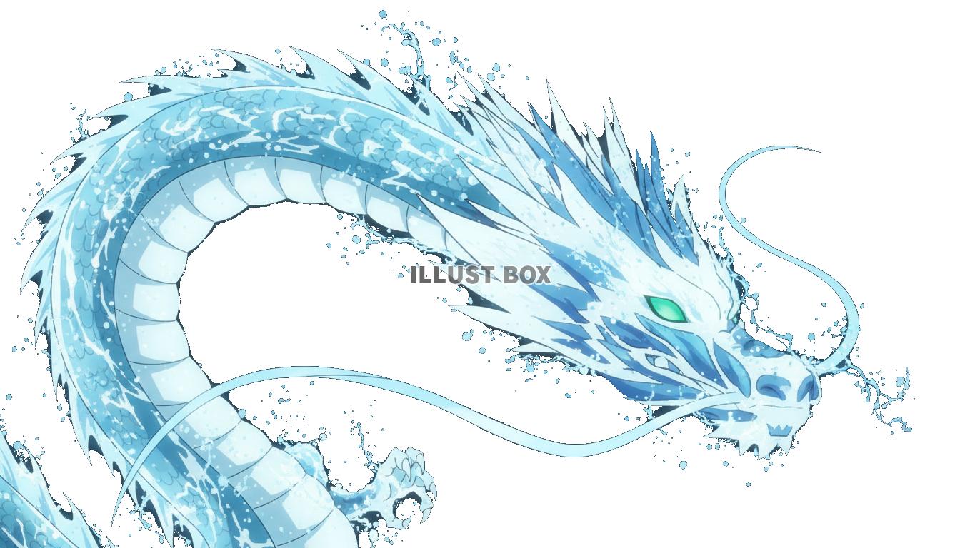 【透過PNG】水の呼吸風　渦潮のように激しく流れる水の龍（ド...
