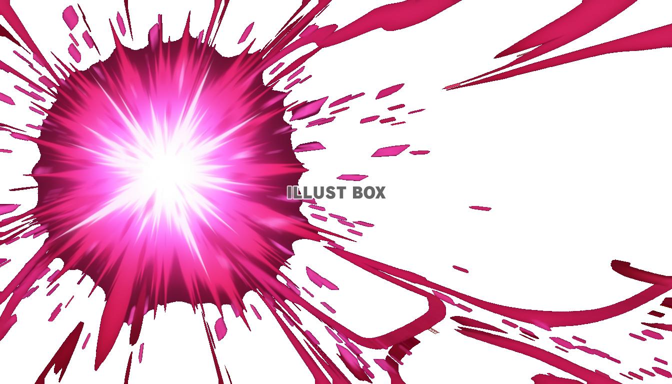 【透過PNG】強烈なピンクの爆発的エフェクトイラスト：光とエ...