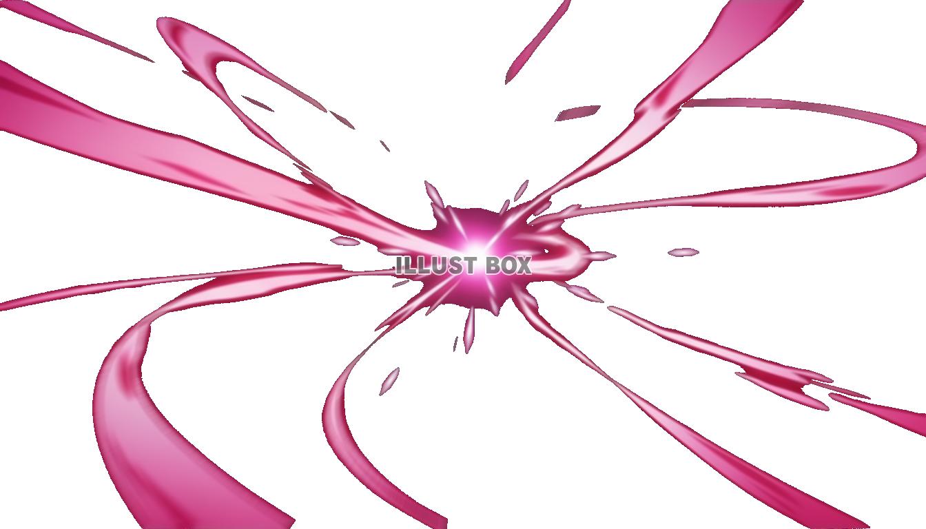 【透過PNG】強烈なピンクの爆発的エフェクトイラスト：光とエ...