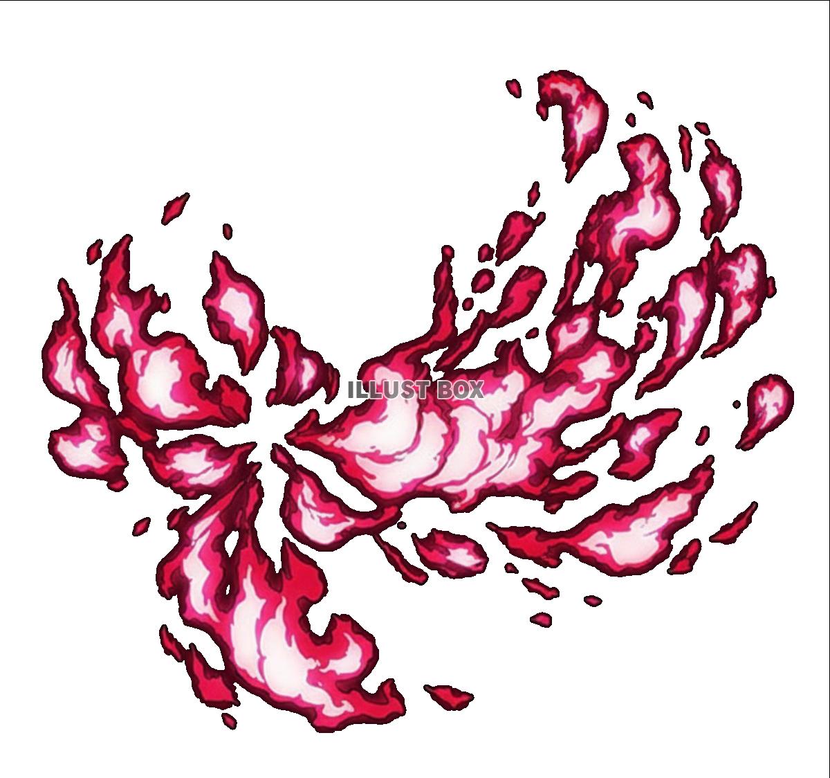【透過PNG】強烈な赤い爆発的エフェクトイラスト：光とエネル...