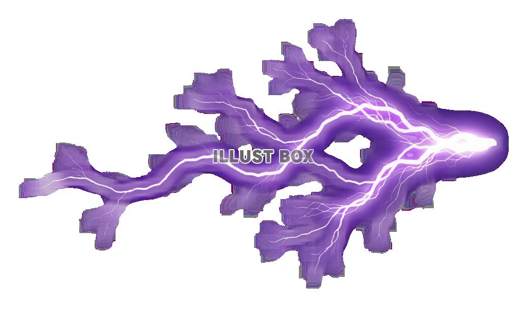 【透過PNG】強烈な紫色の稲妻的エフェクトイラスト：光とエネ...