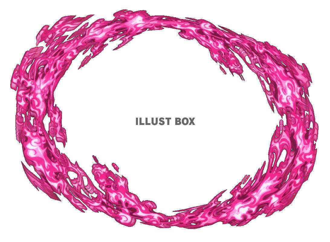 【透過PNG】強烈なピンクの円を描く炎的エフェクトイラスト：...