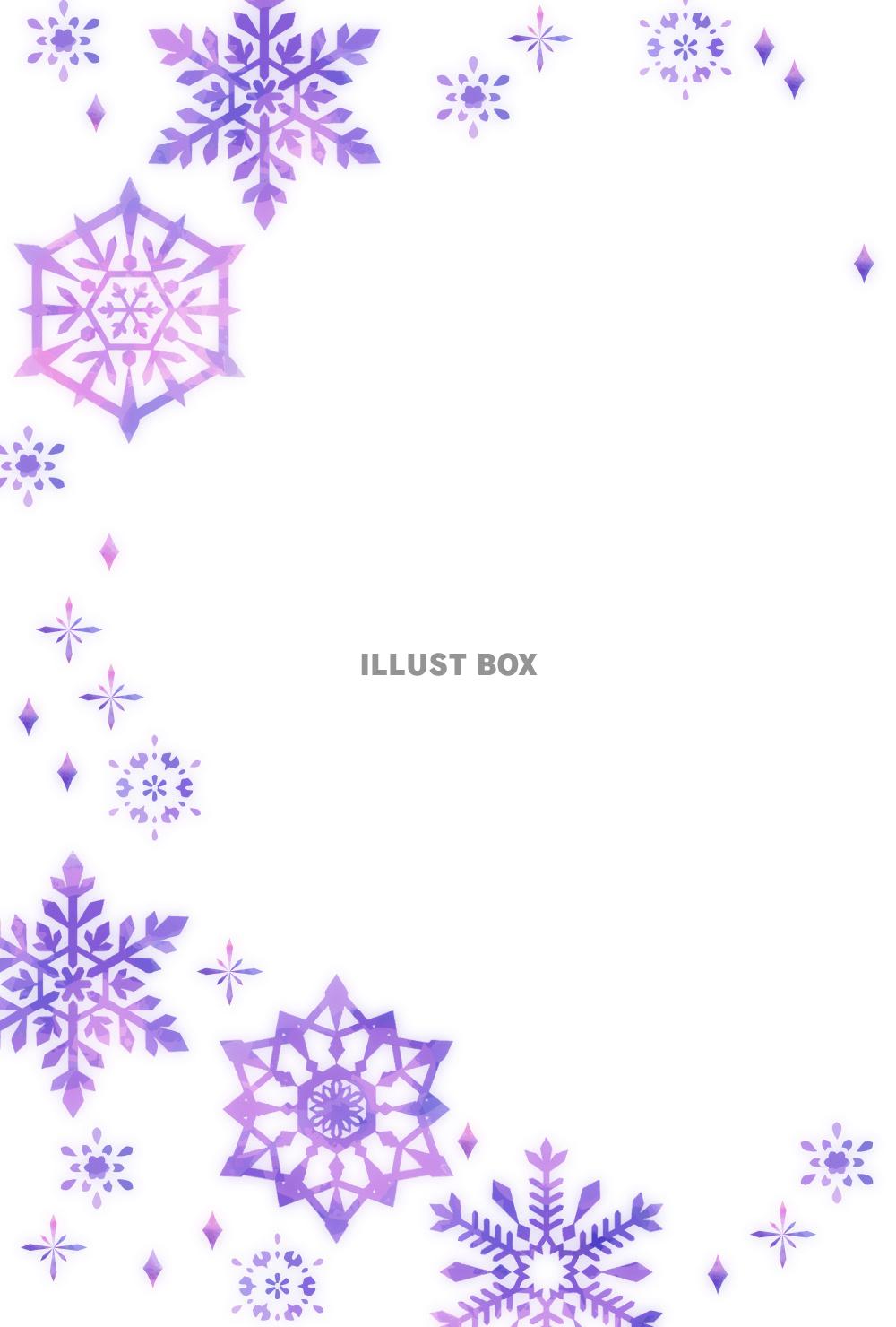 雪もようの縦型テンプレート