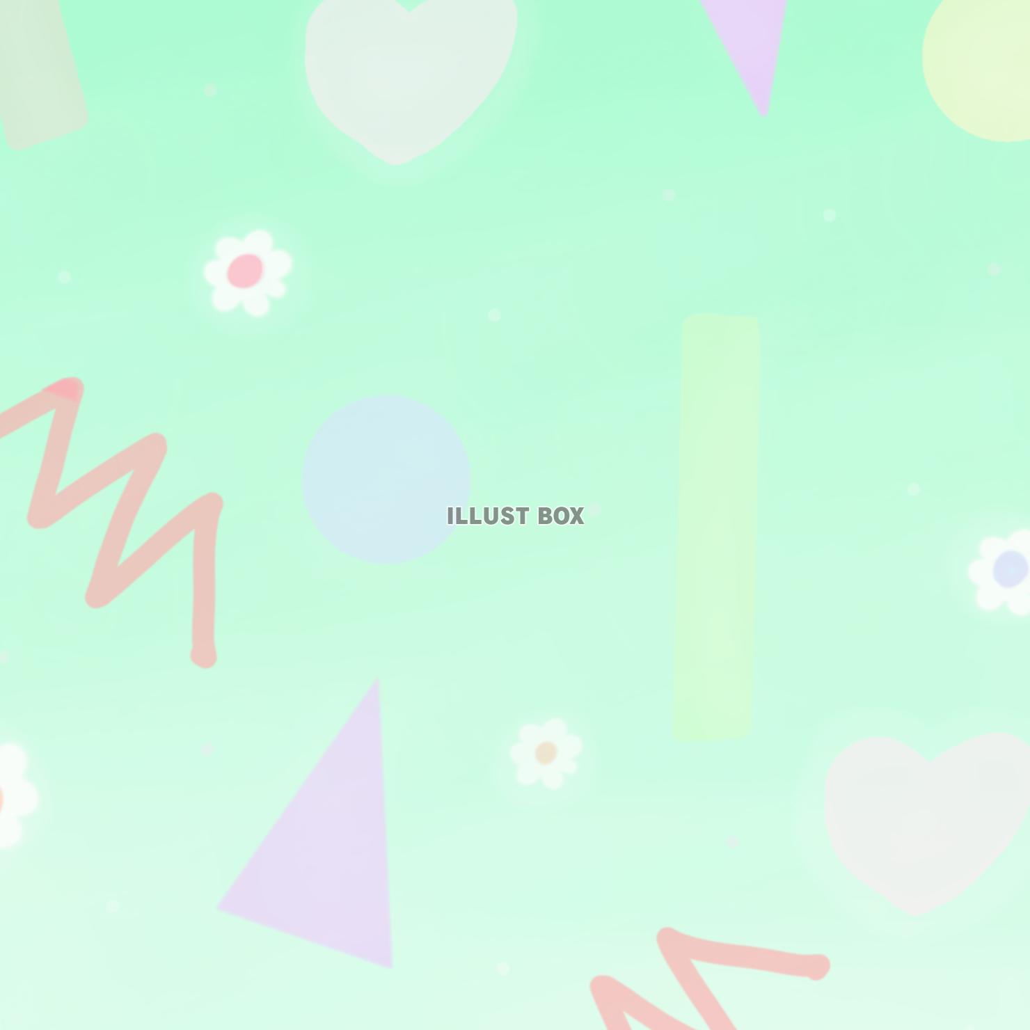 ゆめかわポップ正方形(⁠グリーン)