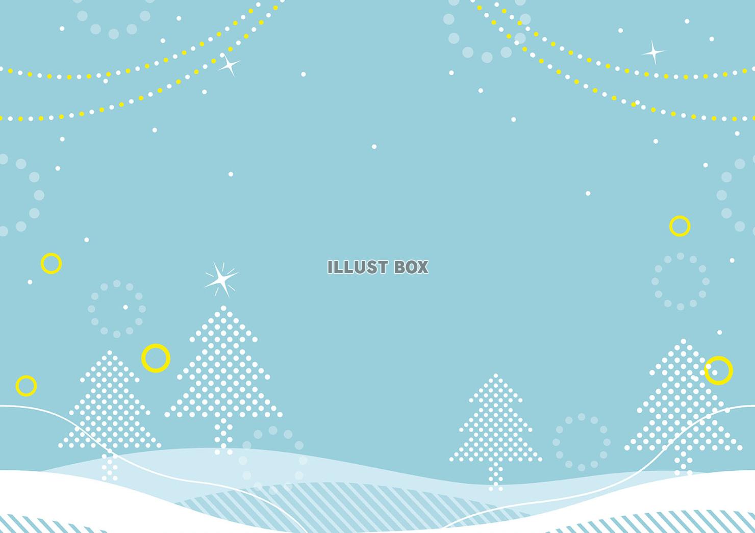 雪景色の森の背景イラスト