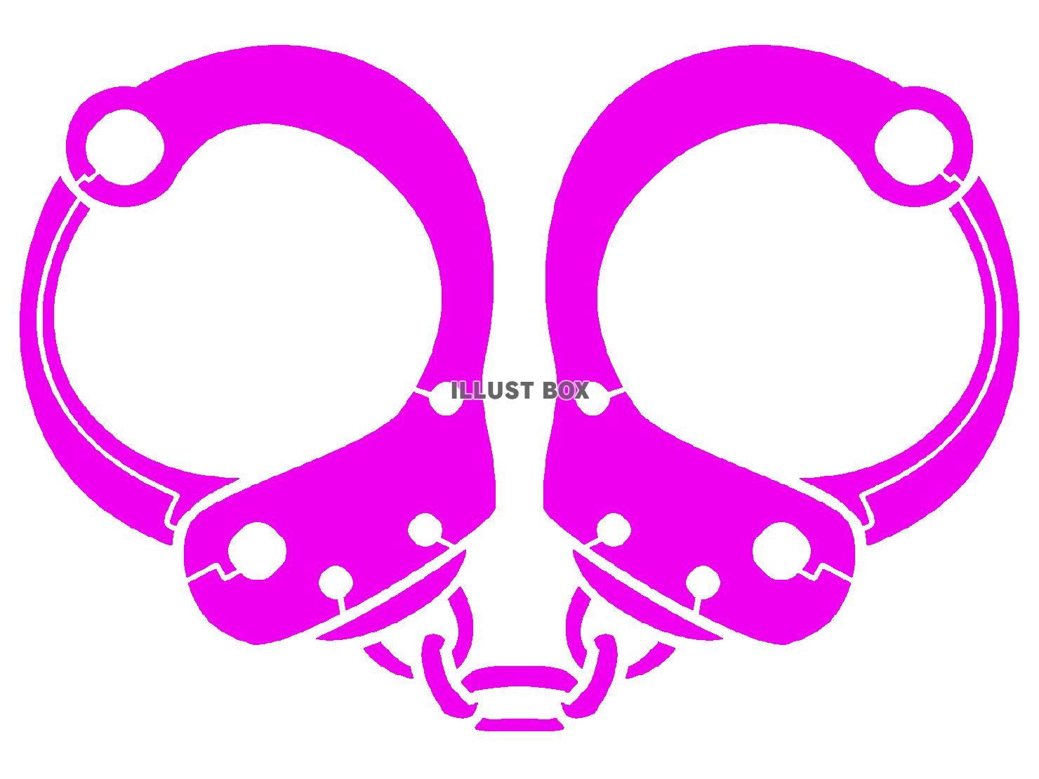 紫色の手錠のシルエット