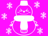 紫色の笑顔いっぱいの雪だるまのシルエット