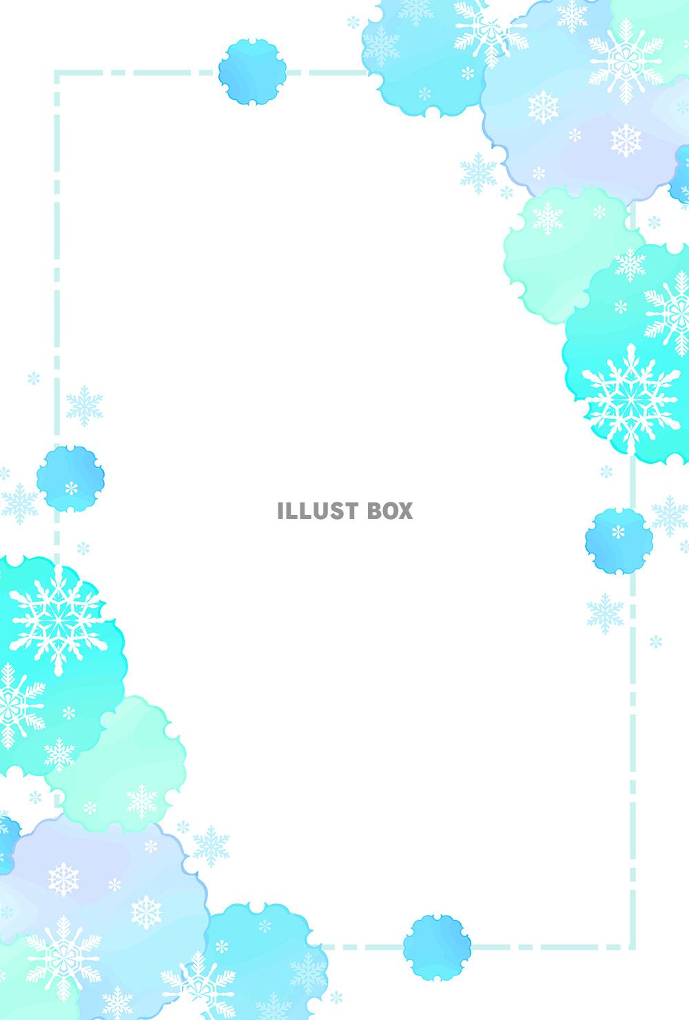 和風な雪のポストカード