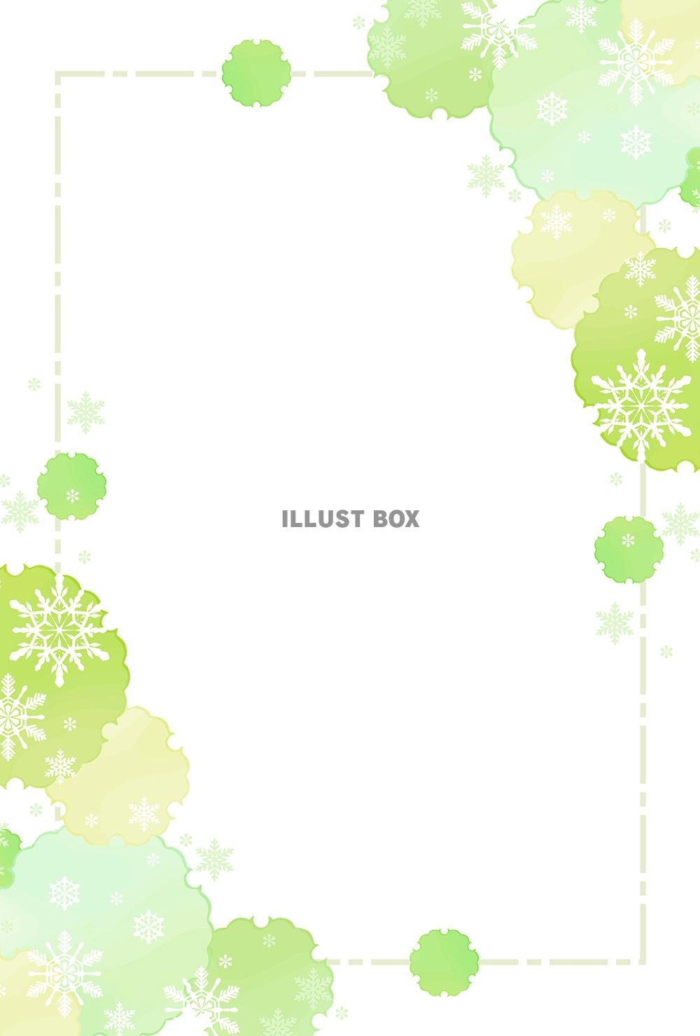 和風な雪のポストカード