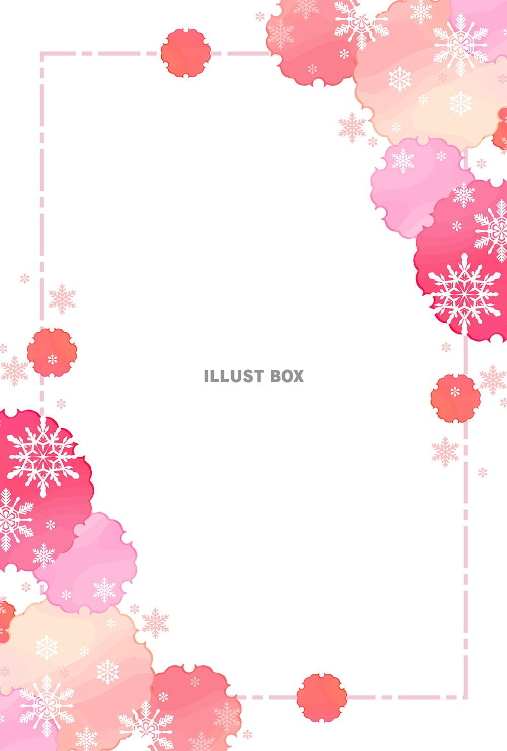 雪の和風ポストカード