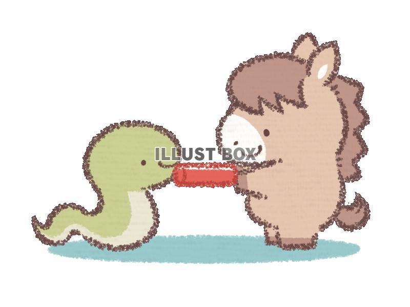 ヘビからウマへバトン-たすきナシｰ影アリ