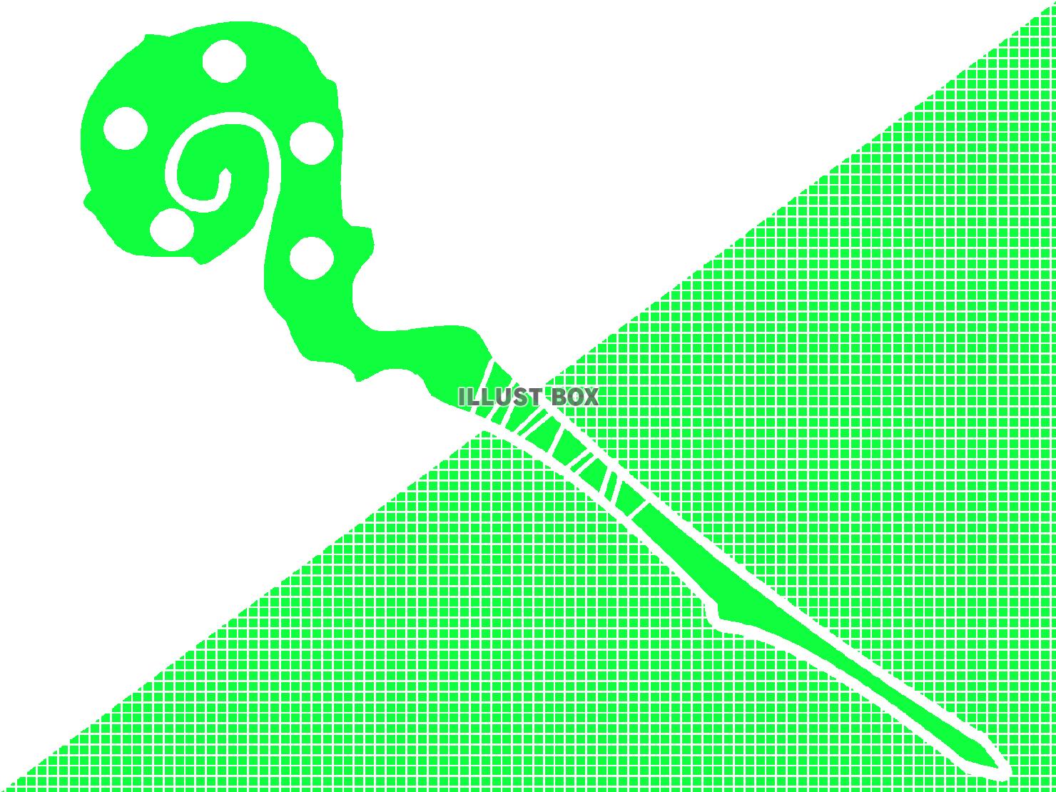 緑色の魔法の杖のシルエット