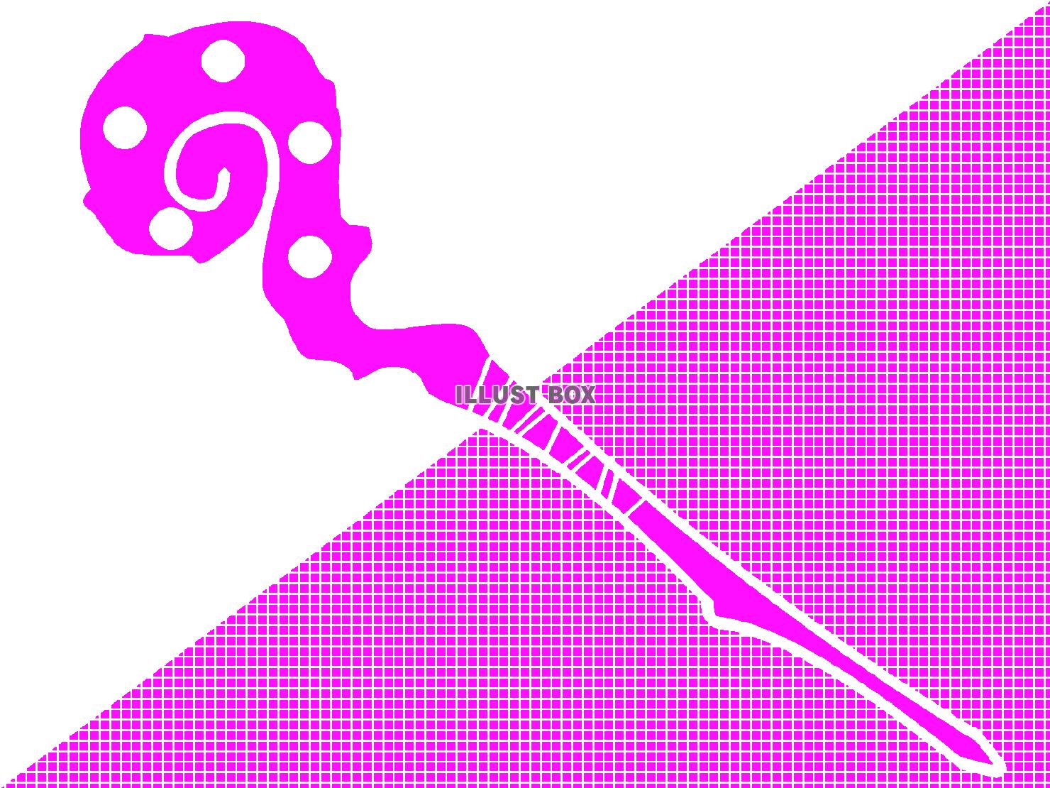 紫色の魔法の杖のシルエット