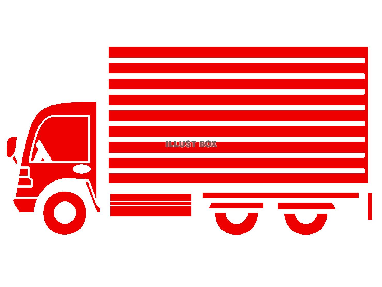 赤色のトラックのシルエット