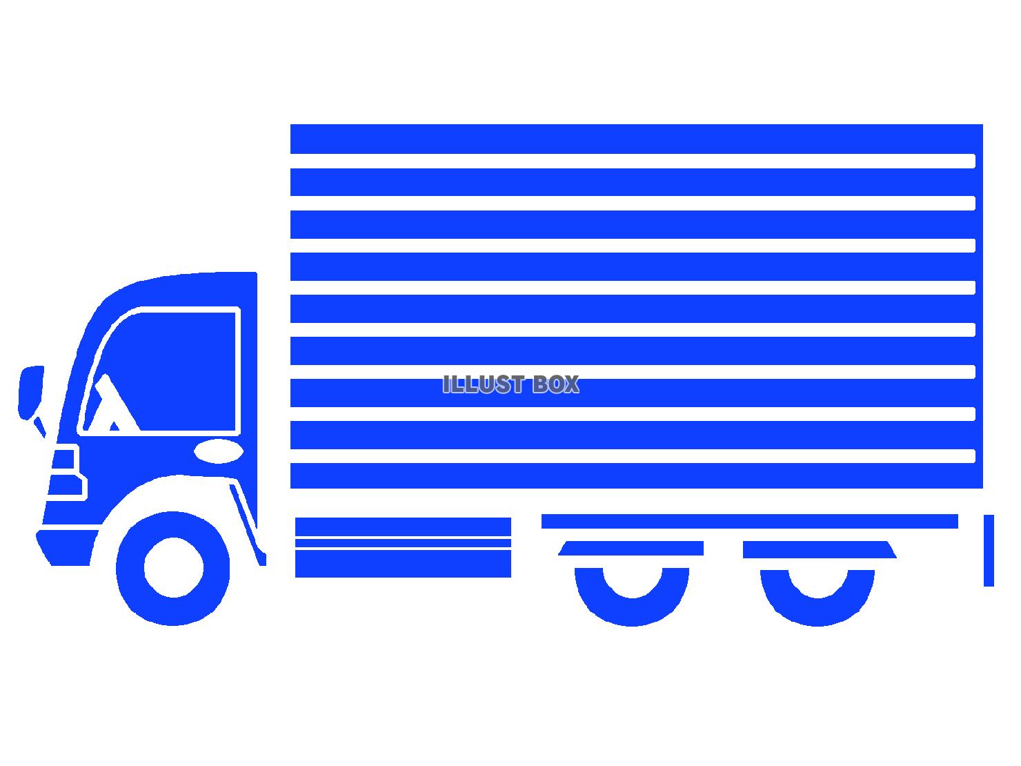 青色のトラックのシルエット