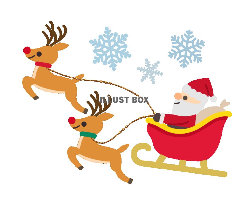 そりを引くトナカイ　透過png