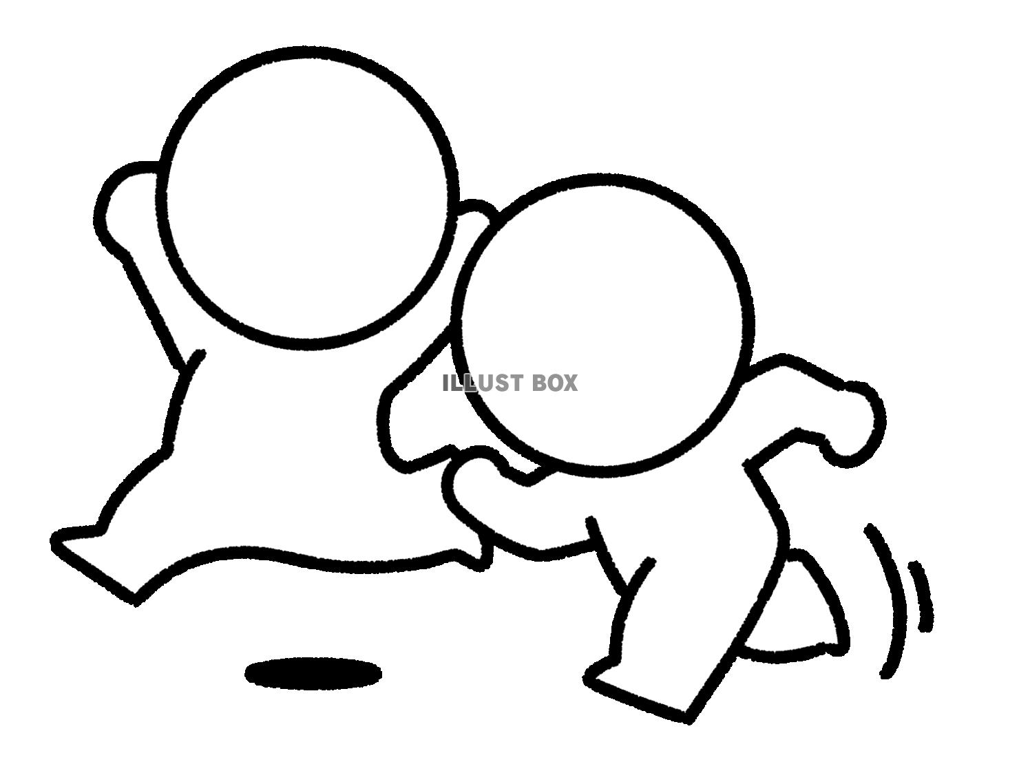 仲良く2人で走る棒人間