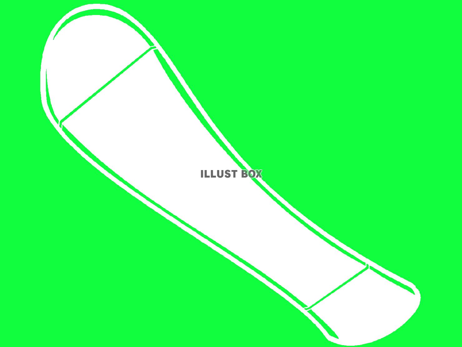 緑色モチーフのスノーボードのシルエット