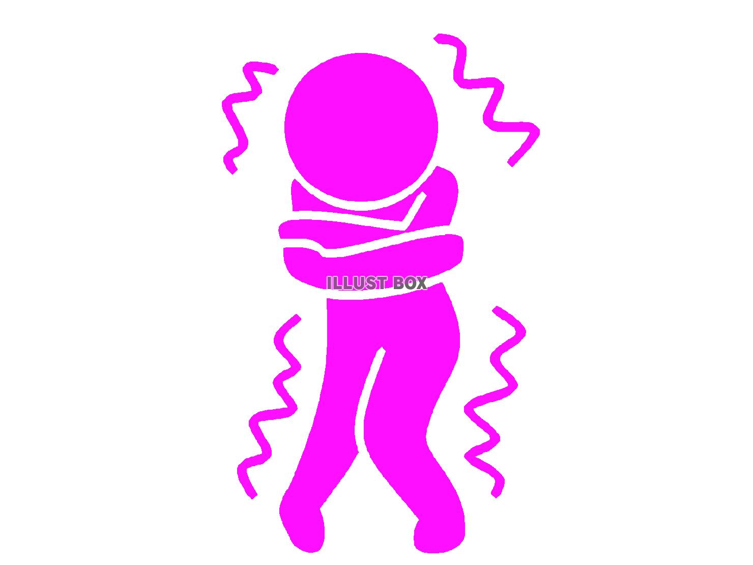 紫色の凍えるピクトグラムのシルエット